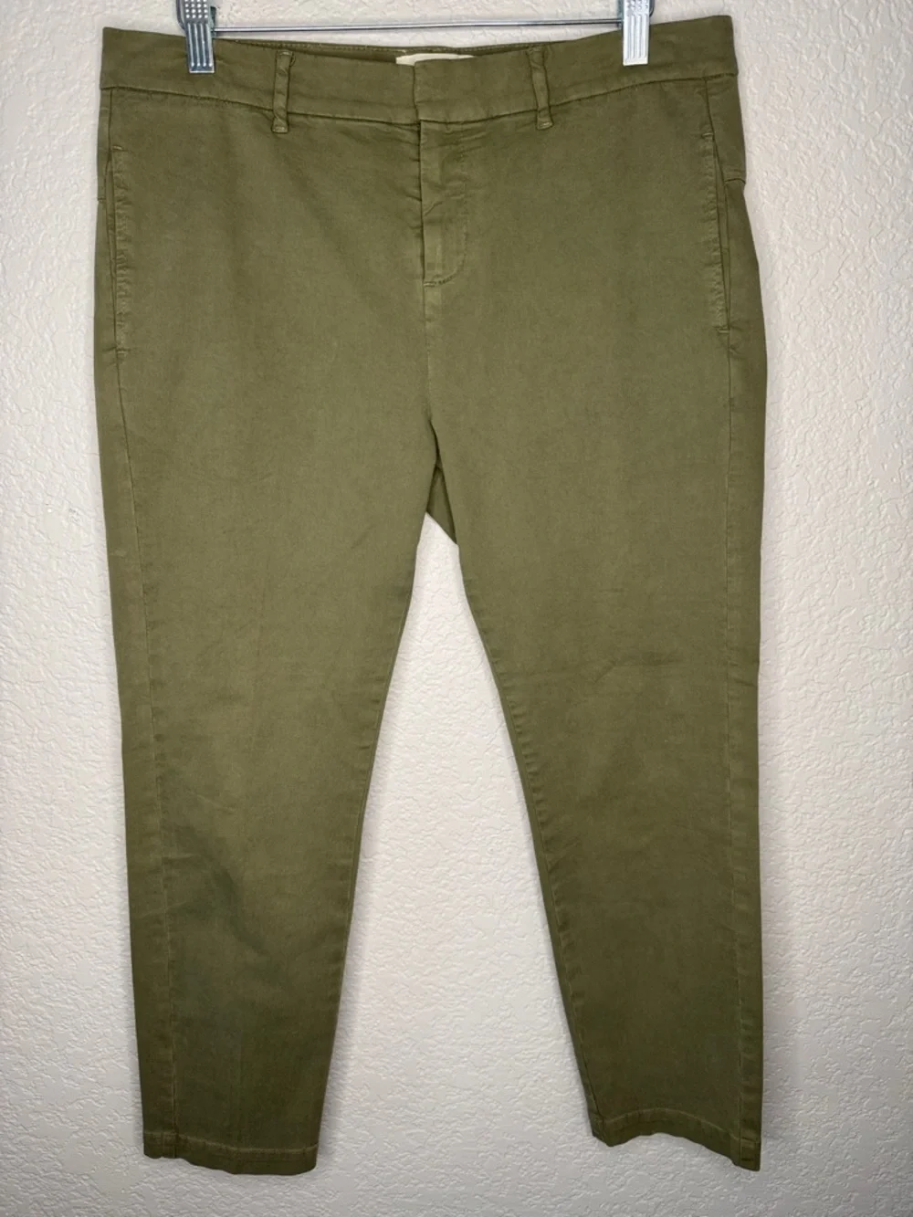 Nili Lotan Tel Aviv Chino Pants Straight Leg Size 8 Green Ankle - Picture 2 of 6